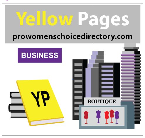Color illustration of Yellow Pages books, skyscrapers, and businesses for an ad. Writers Arcanum -